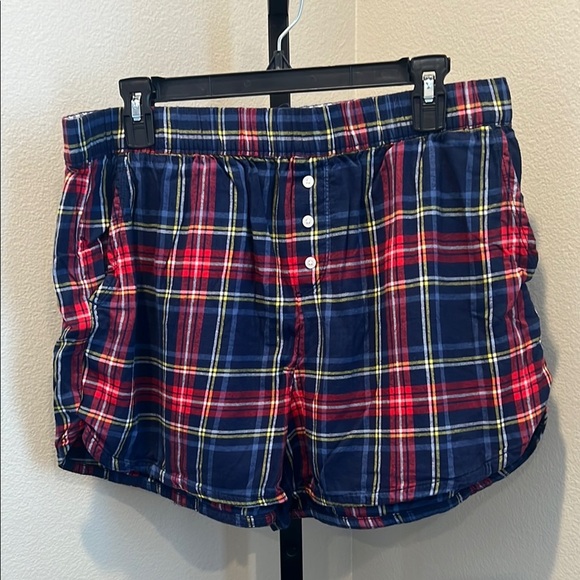 Aerie Red lounge Shorts with Classic Plaid Design - Picture 1 of 3